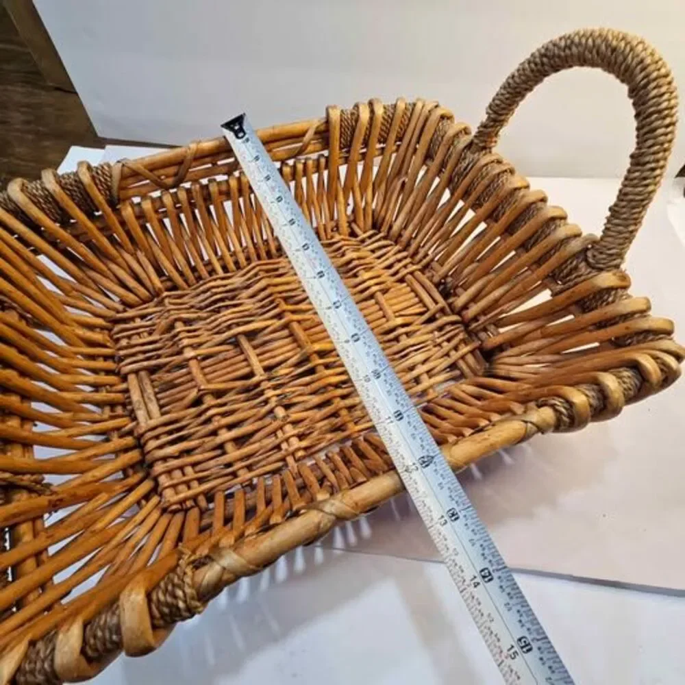 Vintage Wicker Basket with Handles